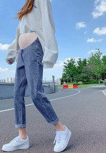 Ψηλόμεσο μακρύ παντελόνι εγκυμοσύνης - φαρδύ σχέδιο