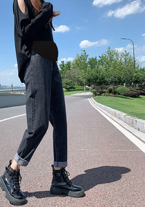 Ψηλόμεσο μακρύ παντελόνι εγκυμοσύνης - φαρδύ σχέδιο