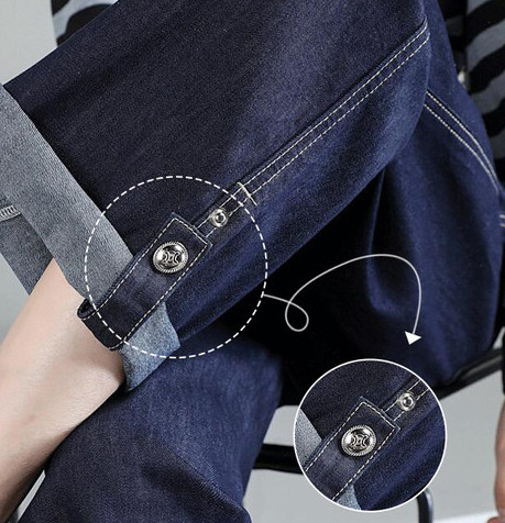 Trudničke traperice visokog struka s metalik elementom