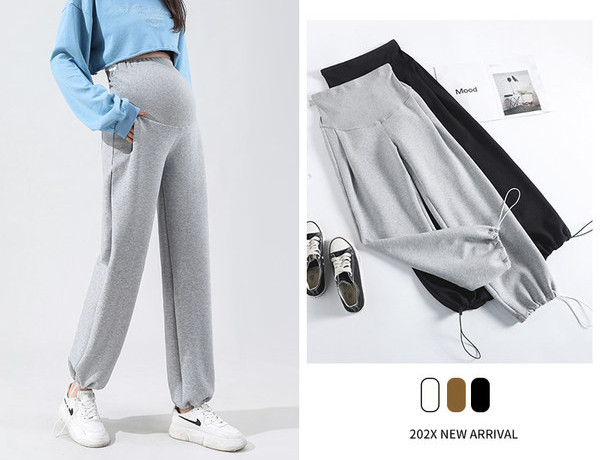 Hosszú nadrág terhes nők számára - magas derékú sportmodell