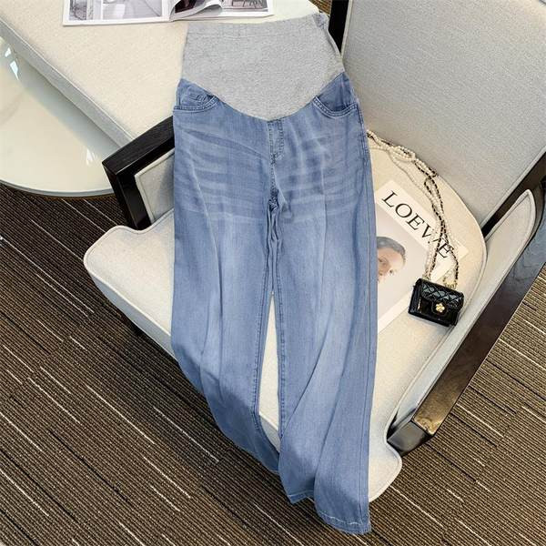 Terhes nők számára alkalmas széles szárú farmer