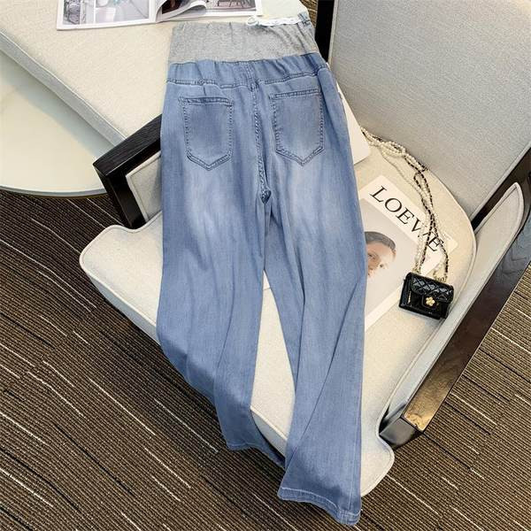 Terhes nők számára alkalmas széles szárú farmer