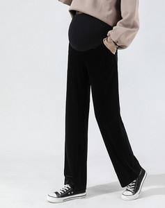 Bársony széles szárú kismamanadrág elasztikus derékkal