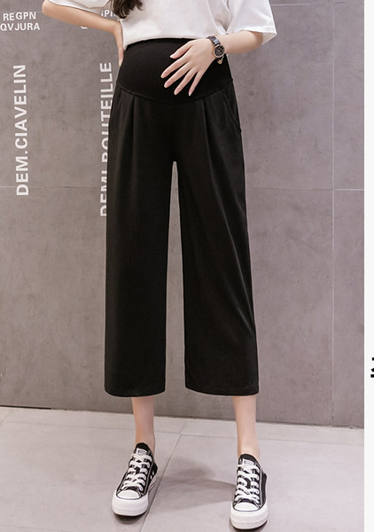 Lezser női kismamanadrág széles gumírozással és zsebekkel, különböző színekben