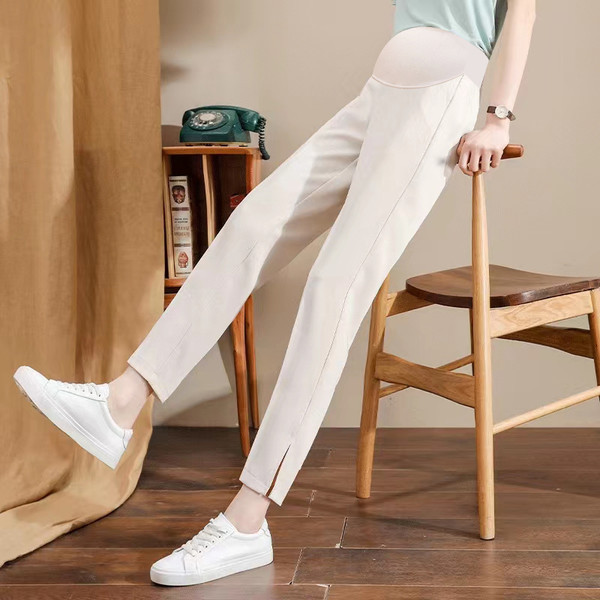 Trudničke ljetne hlače do gležnja s prorezom