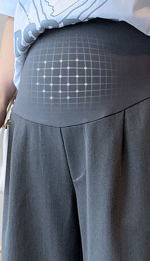 Разкроен памучен панталон за бременни