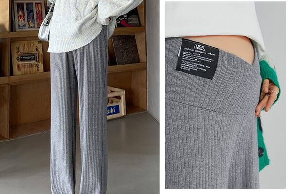 Széles szárú, magas derekú kismamanadrág logóval