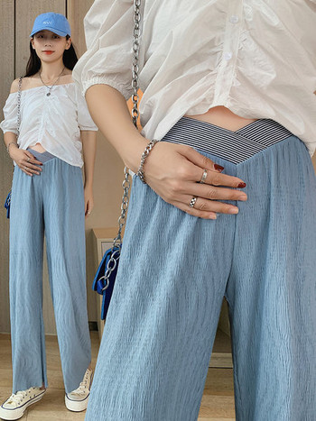 Дамски дълъг панталон за бременни жени - изчистен свободен модел