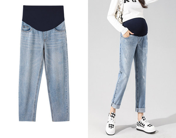 Kismama sportfarmer zsebbel, szakadt részletekkel