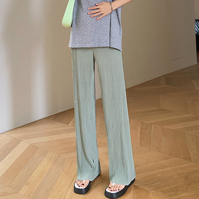 Női hosszú nadrág terhes nőknek, magas derékkal - laza alkalmi mintával