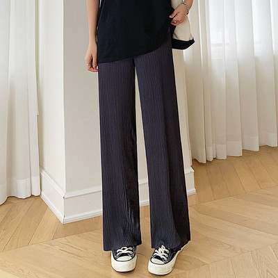 Női hosszú nadrág terhes nőknek, magas derékkal - laza alkalmi mintával