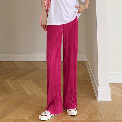 Női hosszú nadrág terhes nőknek, magas derékkal - laza alkalmi mintával