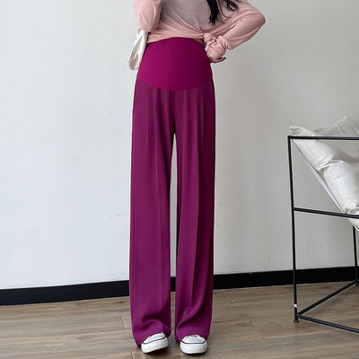 Széles szárú kismamanadrág magas derékkal és zsebekkel