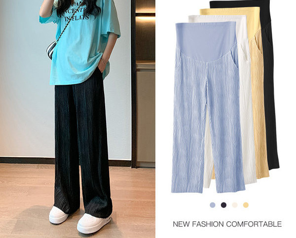 Kõrge vöökohaga laia säärega rasedapüksid