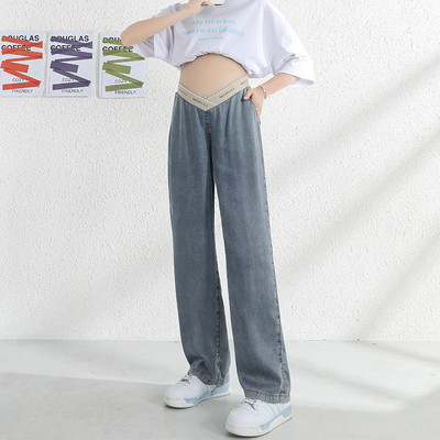 Női nadrág terhes nőknek gumival és zsebbel