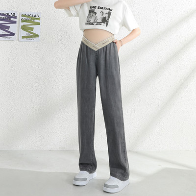 Női nadrág terhes nőknek gumival és zsebbel