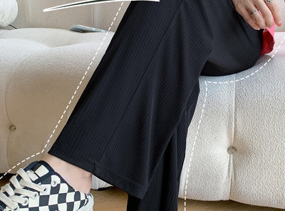 Női hosszú nadrág terhes nőknek magas derékkal – laza, tiszta mintával