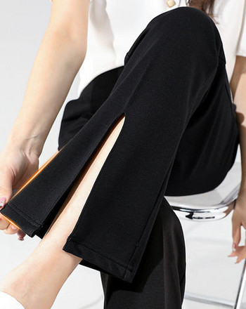 Модерен прав панталон с цепки подходящ за бременни