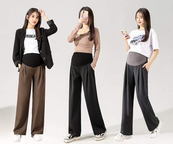 Széles nadrág terhes nők számára tiszta modell