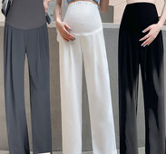 Női hosszú nadrág terhes nőknek, magas derékkal – letisztult bő mintával