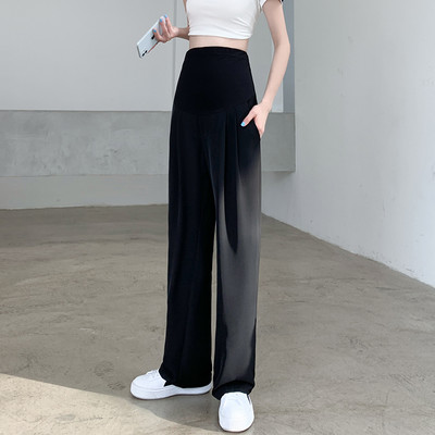 Női hosszú nadrág terhes nőknek, magas derékkal – letisztult bő mintával