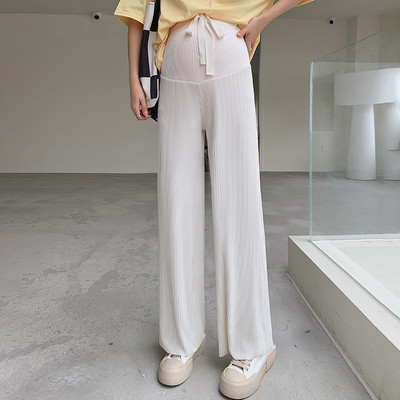 Ψηλόμεσο καλοκαιρινό παντελόνι εγκυμοσύνης με κορδόνια