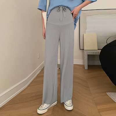 Ψηλόμεσο καλοκαιρινό παντελόνι εγκυμοσύνης με κορδόνια