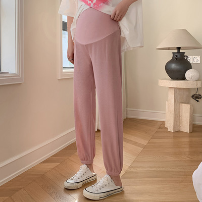 Široke sportske hlače za trudnice s gumicom na nogavicama