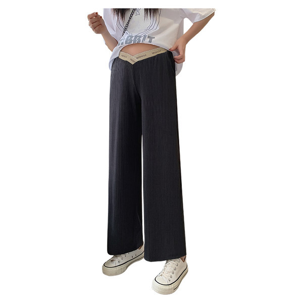 Női hosszú nadrág terhes nőknek alacsony derékkal – letisztult bő mintával