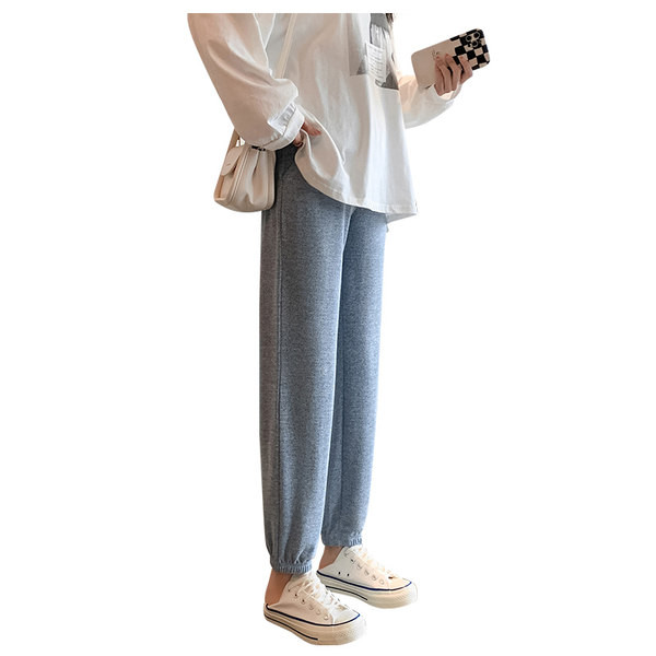 Ležerne trudničke hlače visokog struka s elastičnom nogavicom