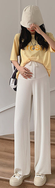Дълъг дамски панталон за бременни жени - с висока талия спортен модел