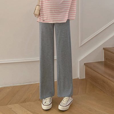 Női hosszú nadrág terhes nőknek - magas derekú bő mintával