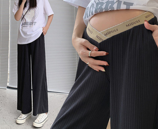 Széles szárú nadrág terhes nők számára, különböző színekben