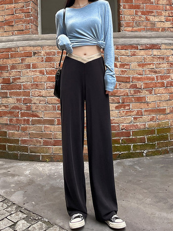 Γυναικείο μακρύ παντελόνι για εγκύους - φαρδύ σχέδιο με χαμηλή μέση