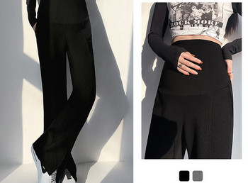 Широк модел панталон за бременни подходящ за ежедневието с висока талия 