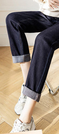 Дамски дълги панталони за бременни жени с висока талия - прав изчистен модел