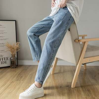 Női hosszú nadrág terhes nőknek magas derékkal - egyenes tiszta modell