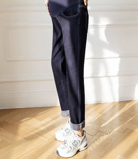 Női hosszú nadrág terhes nőknek magas derékkal - egyenes tiszta modell