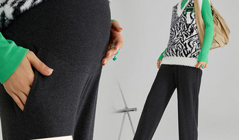 Дамски панталон за бременни с широк колан 