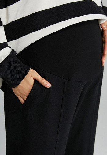 Спортен панталон за бременни с висока талия и джобове