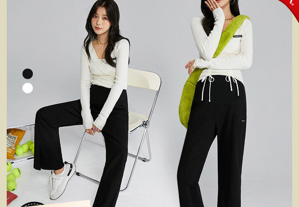 Naiste pikad püksid rasedatele – kõrge pihaosa avara mustriga