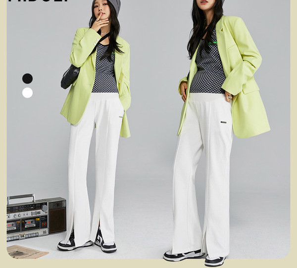 Naiste pikad püksid rasedatele – kõrge pihaosa avara mustriga