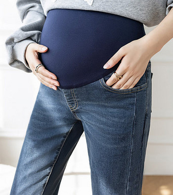 Ψηλόμεσο ίσιο τζιν εγκυμοσύνης με σκίσιμο