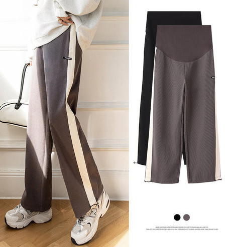 Ženske duge hlače za trudnice s visokim strukom - sportske