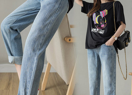 Ženske traperice visokog struka s džepovima za trudnice, dva modela, na podstavu i bez podstave