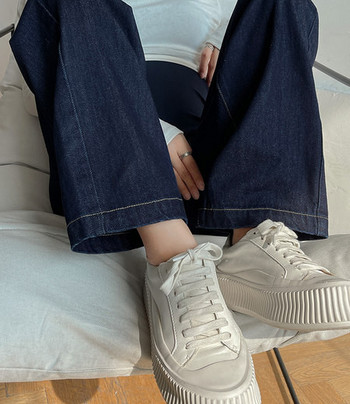 Дълги панталони за бременни жени с висока талия - свободен модел