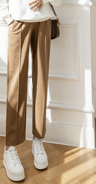Дълги дамски панталони за бременни жени с висока талия - плюс кадифе