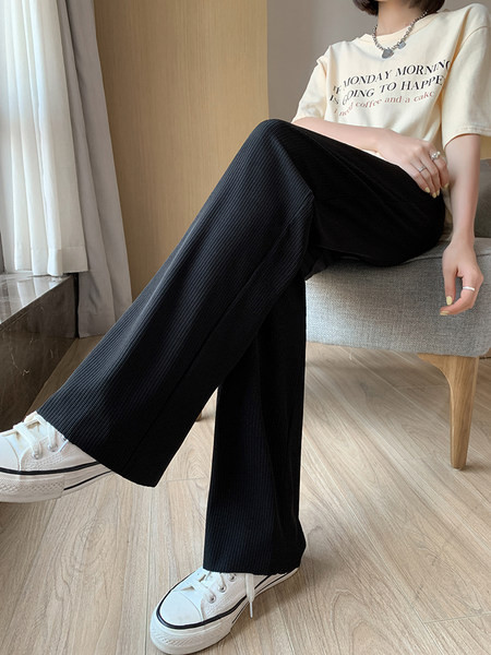 Madala vöökohaga rasedate pikad püksid – avara mustriga