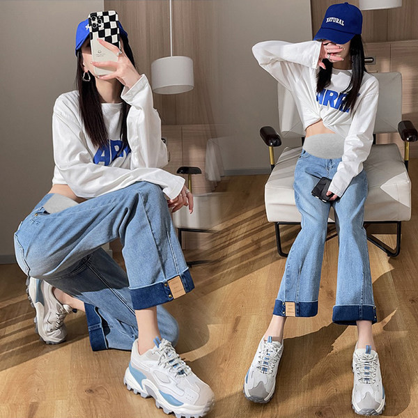 Naiste vabaaja kõrge vöökohaga rasedapüksid