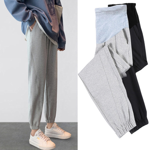 Sportnadrág terhes nőknek magas derékkal és gumis szárral